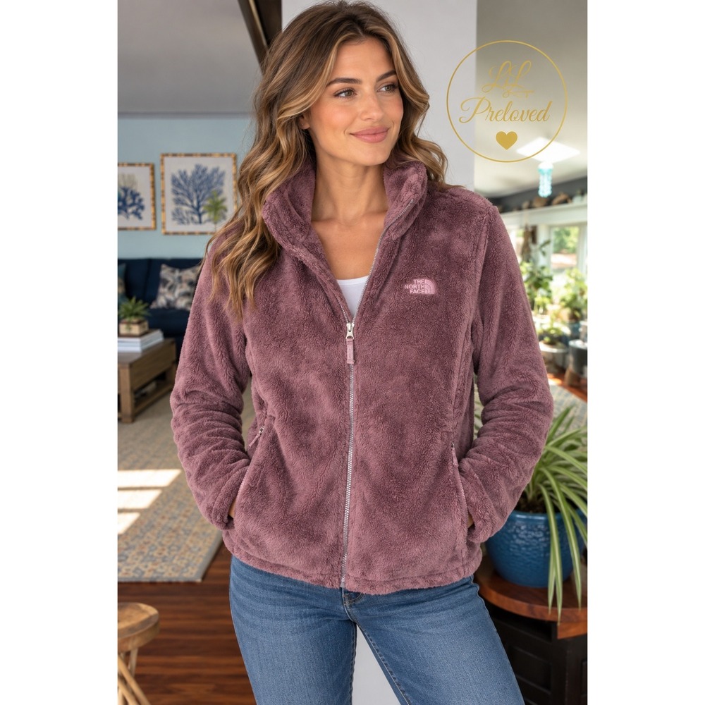 The North Face Osito Fleece Jacket Womens Large Purple Full Zip Soft Gorpcore